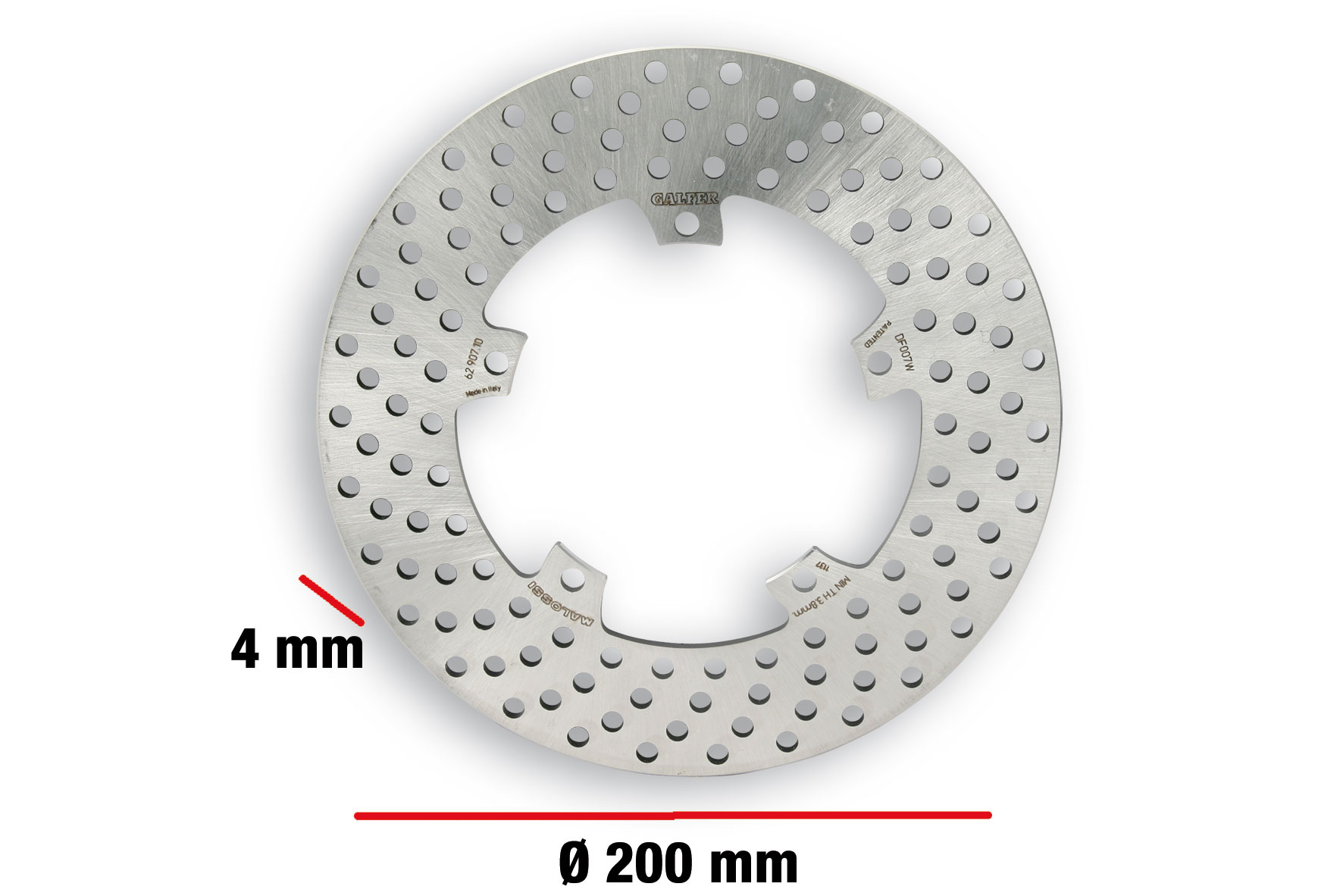 Malossi Brake Disc BRAKE POWER DISC MHR D.ext 200-thickness 4 mm Piaggio ZIP SP 50 2T 2001-